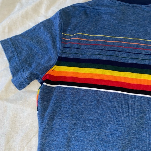 Vintage Ocean Pacific OP Juniors Size Small Striped Ringer Tee Rainbow Stripe - Picture 9 of 10